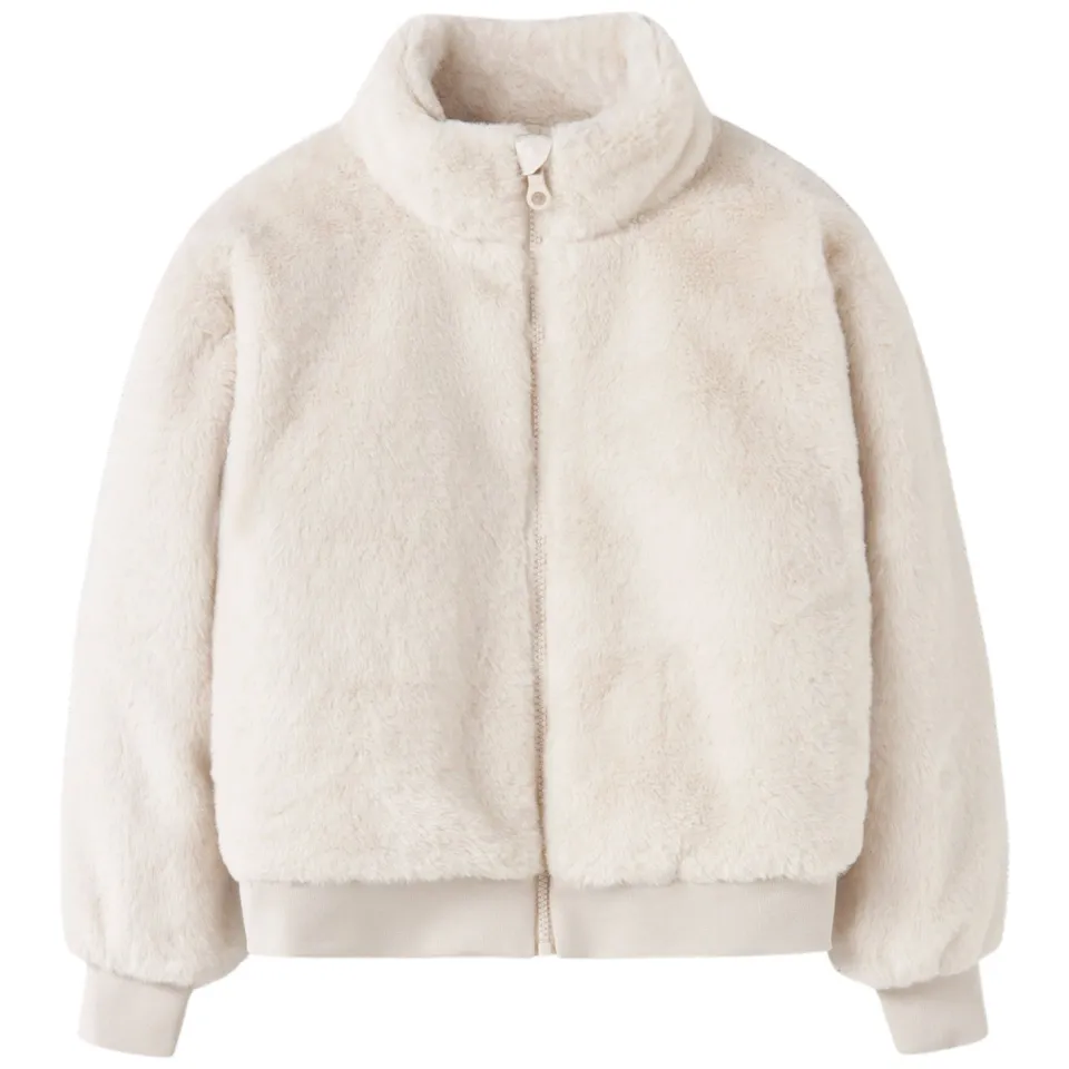 NAME IT KIDS faux fur jas ecru, foto 2