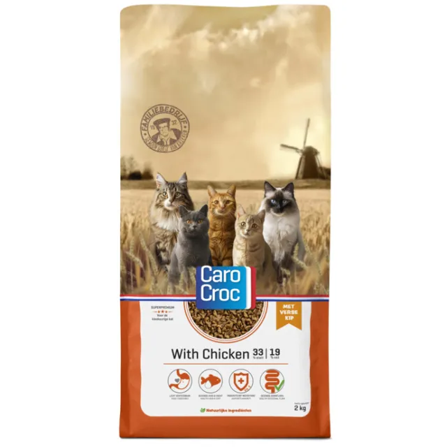 CaroCroc droog kattenvoer met kip