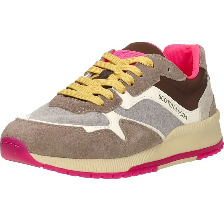 Scotch & Soda Vivi lage sneakers taupe, foto 3