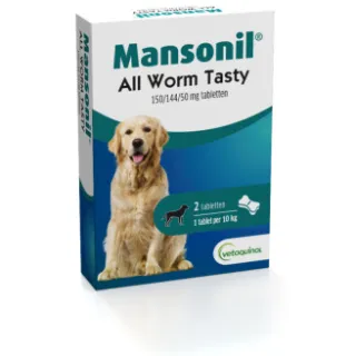 Mansonil All Worm Dog Tasty voor de hond 6 tabletten