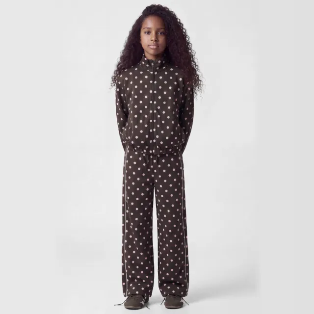 NAME IT sweatpants met stippen donkerbruin
