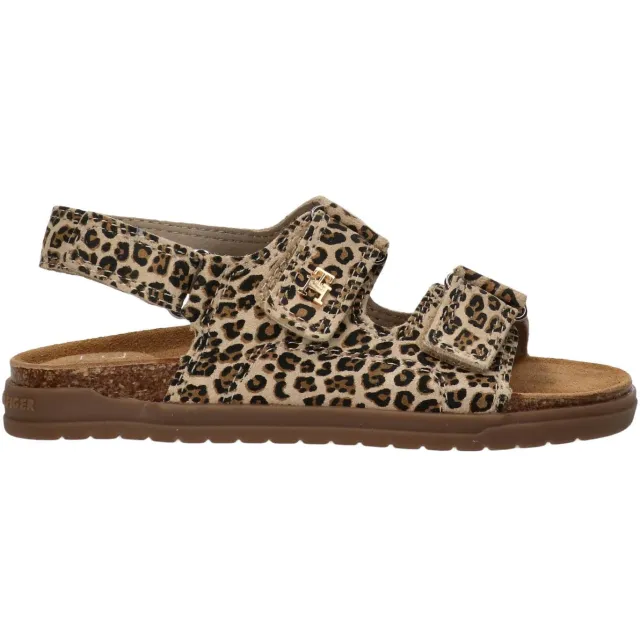 Tommy Hilfiger Francis platte sandalen panterprint Beige