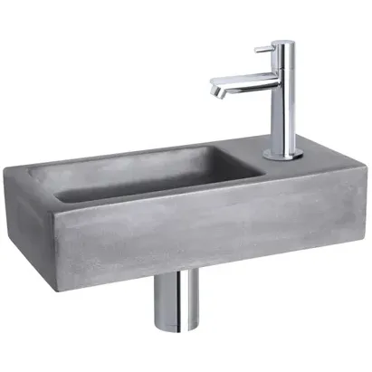 Differnz Fonteinset Mix&match Ravo Beton Recht Chroom Grijs