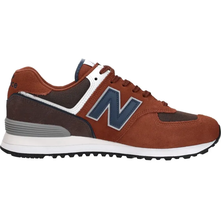 New Balance 574 lage sneaker bruin Rood