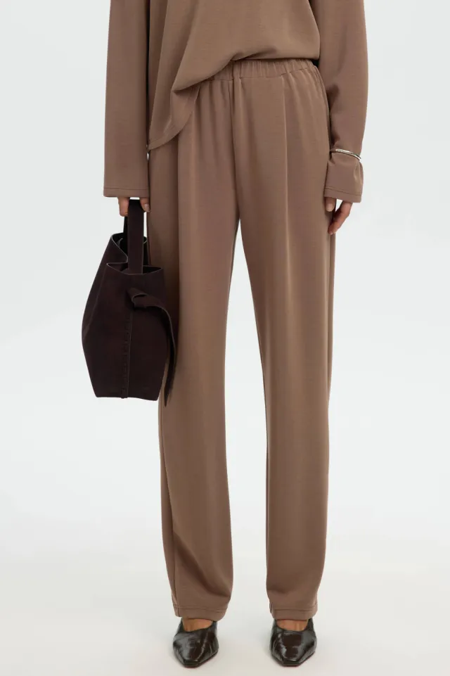 SELECTED WOMEN wide leg casual broek - bruin, foto 3