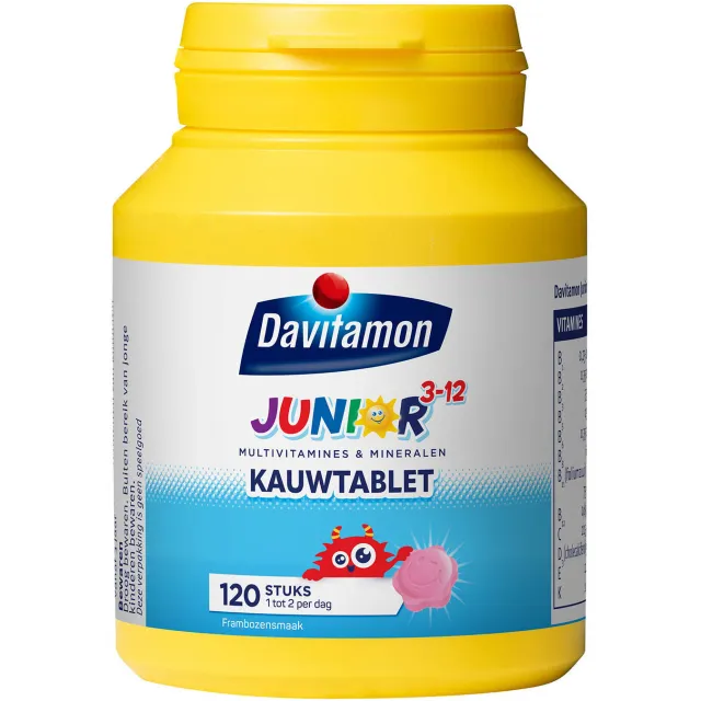 Davitamon Junior 3+ kauwtabletten framboos