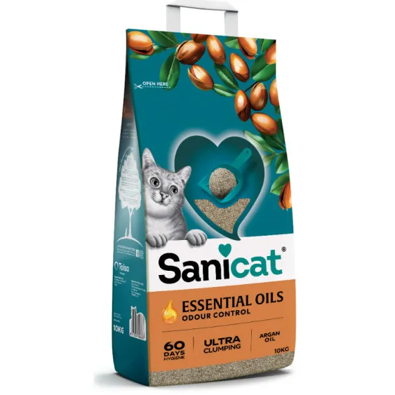 Sanicat Essential Oils Ultra Clumping Argan Oil kattenbakvulling 10 kg