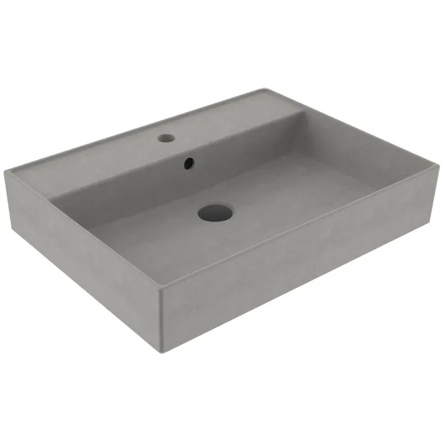 Sanilux Wastafel Sanilux Edge Keramiek 60 1 Kraangat Warm Beton Grijs