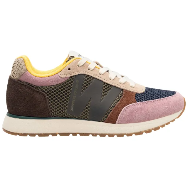 Woden Ronja Icon suède leren sneakers multi Bruin/roze
