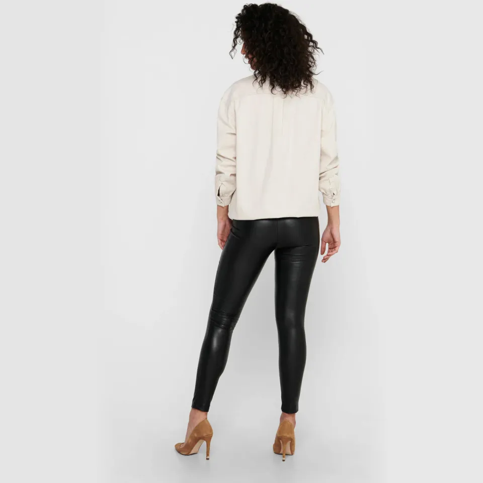 Only ONLJESSIE imitatieleren legging zwart, foto 3