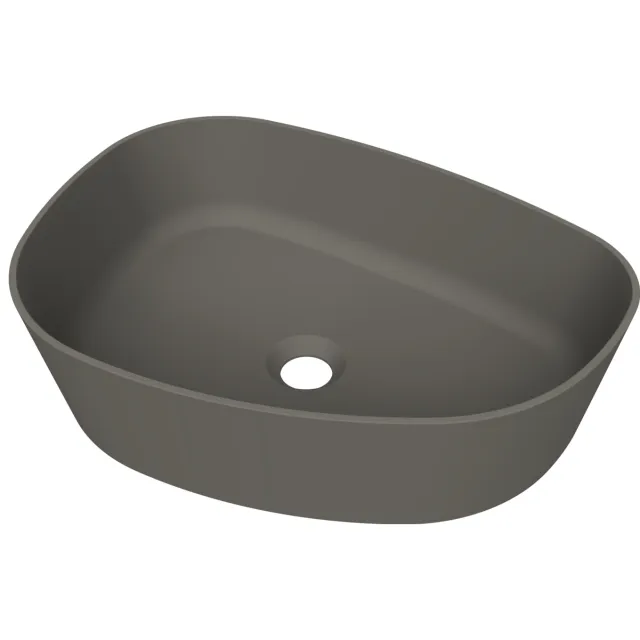 Arcqua Rocker Opbouw Waskom Organisch L 50x37 Mat Quartz Grijs