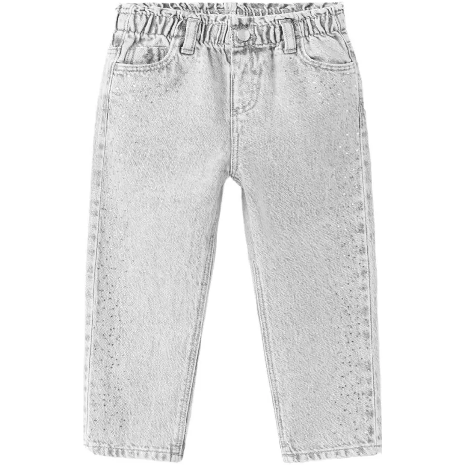 Mango Kids regular fit jeans met strass-steentjes - grijs, foto 2