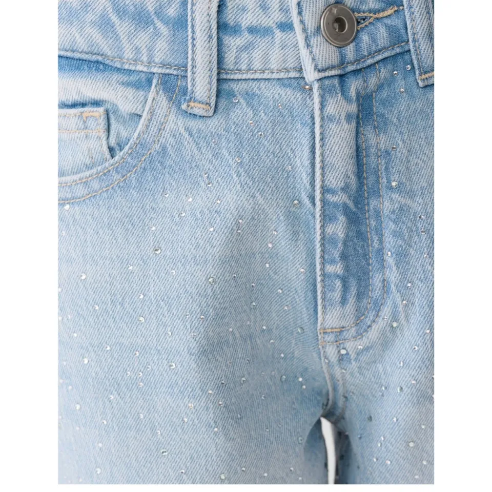Shoeby Strass wide leg jeans light blue, foto 5