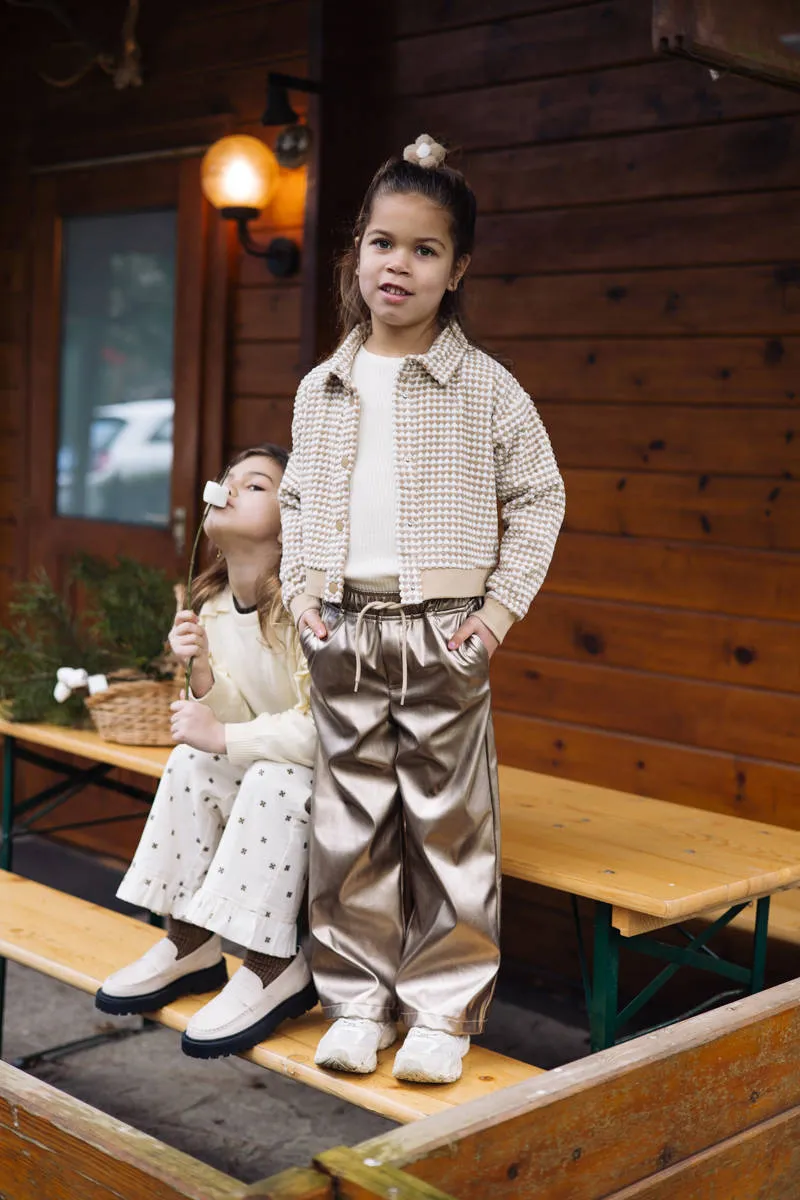 LEVV Little imitatieleren broek goud, foto 5