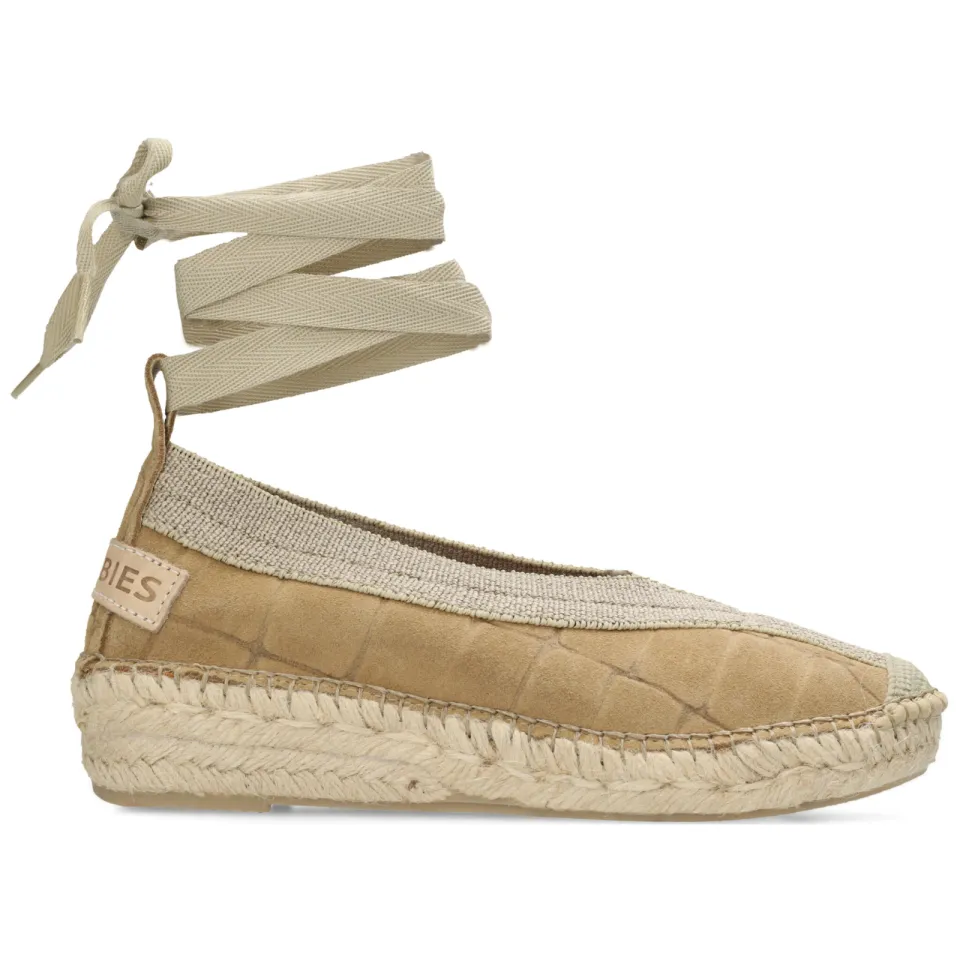 Shabbies Amsterdam Palma Kimono espadrille Croco Zand, foto 4