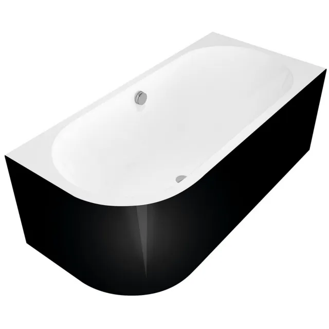 Polysan Astra ligbad asymmetrisch rechts zwart en wit