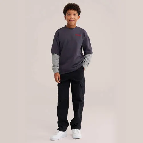 WE Fashion longsleeve met backprint grijs, foto 3