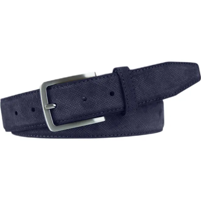 Profuomo leren riem donkerblauw