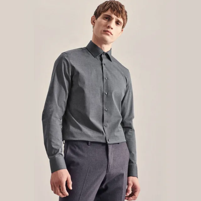 Seidensticker slim fit overhemd grijs