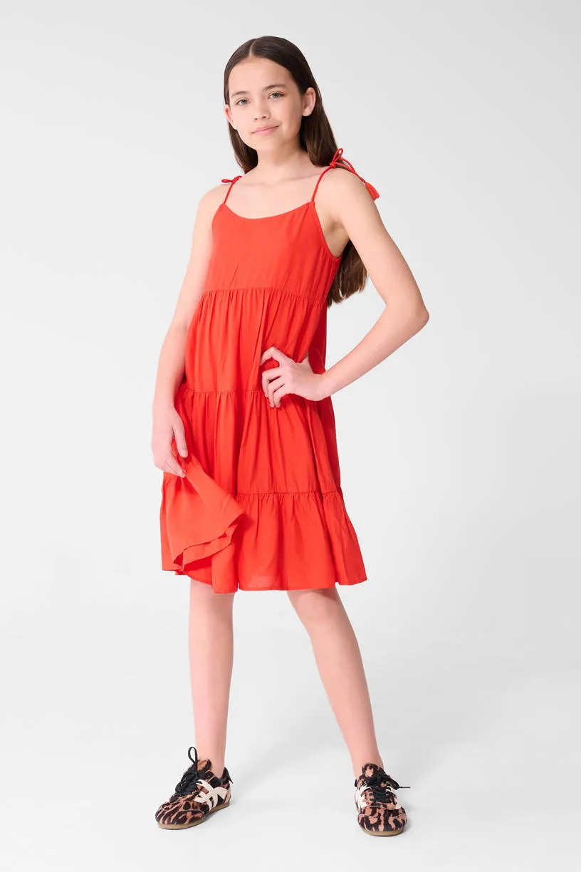 Shoeby Layer midi zomerjurk rood