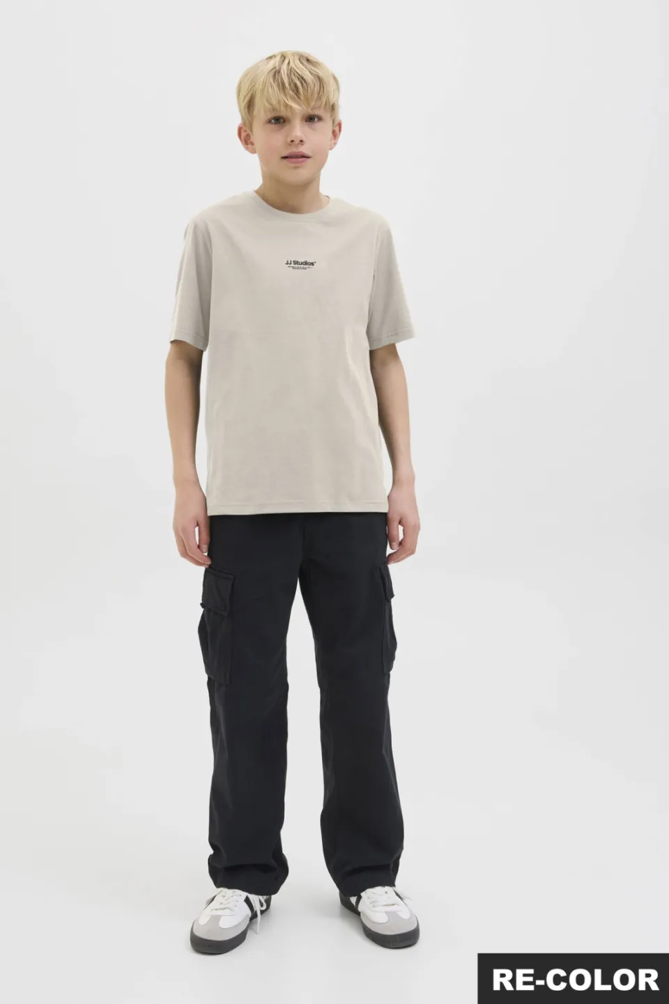 Jack & Jones junior T-shirt beige met tekst, foto 5