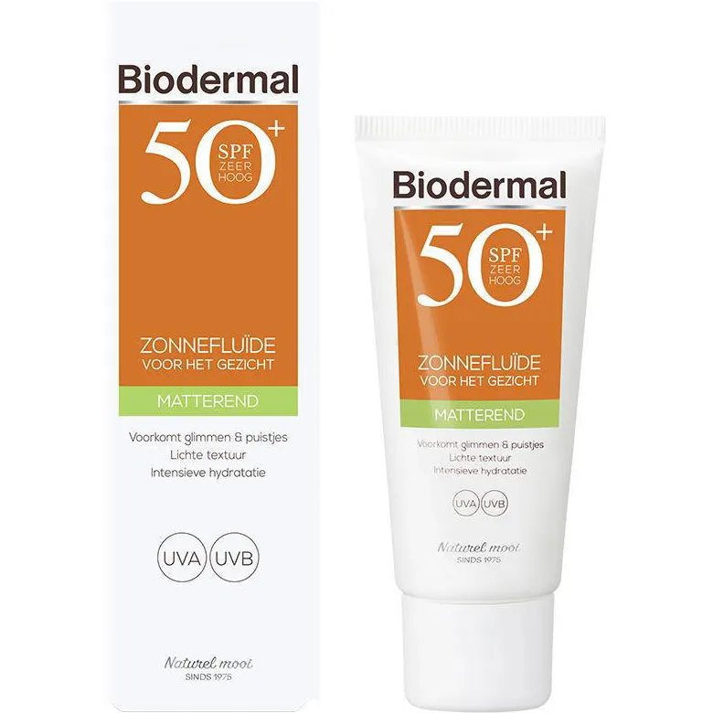 Biodermal Matterend zonnefluïde gezicht SPF50+, foto 2
