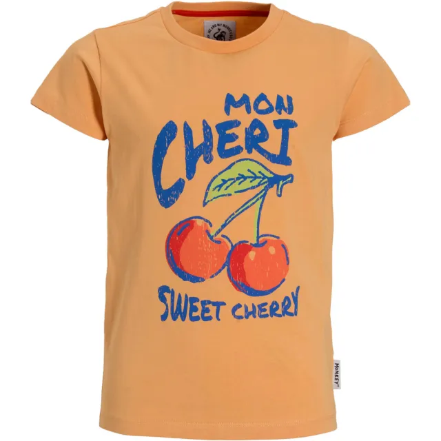 Me & My Monkey regular T-shirt Ruby met backprint oranje
