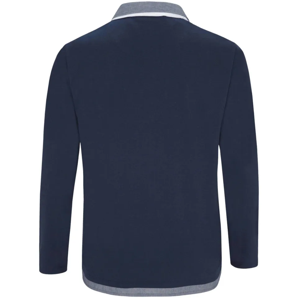 Jan Vanderstorm polo FENNO Plus Size met printopdruk donkerblauw blauw, foto 3