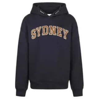 No Way Monday oversized hoodie met tekst - donkerblauw Sweater Tekst