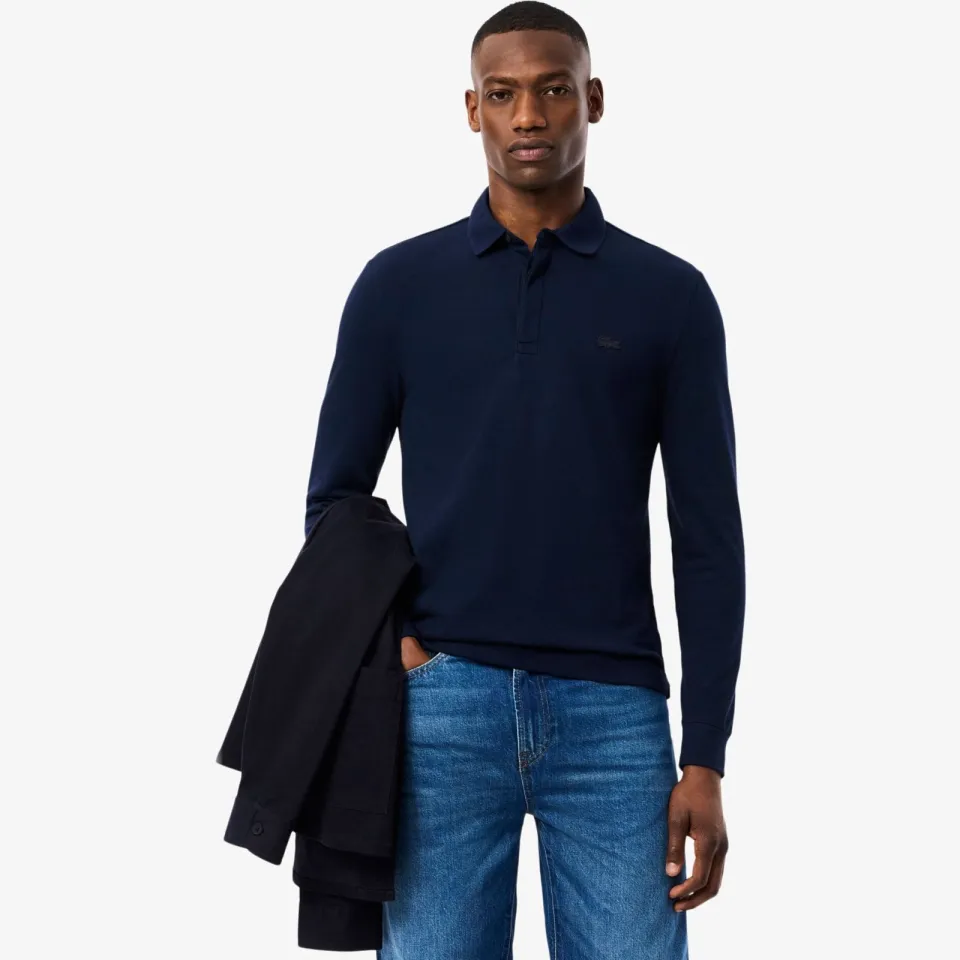Lacoste PH2481 poloshirt lange mouw donkerblauw