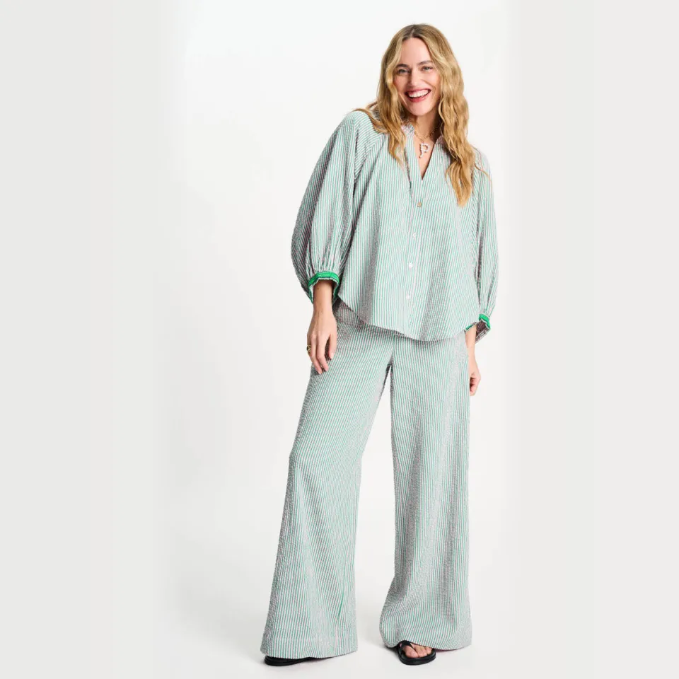 POM Amsterdam gestreepte blouse groen Multi