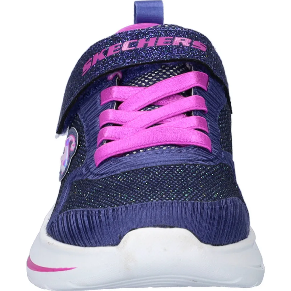 Skechers Wave 92 sneakers met glitters blauw/roze, foto 3