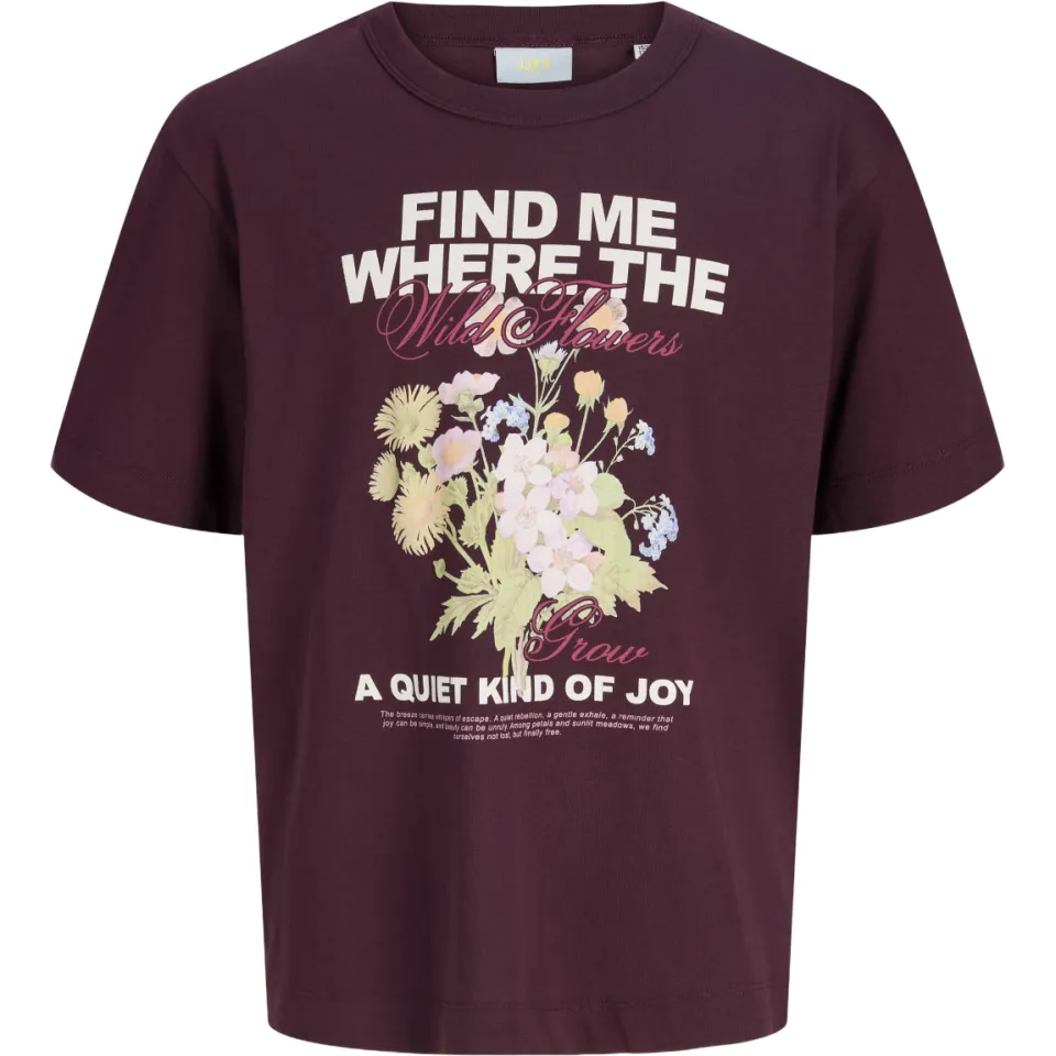 JJXX GIRL T-shirt met print aubergine, foto 3