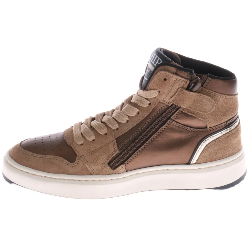 Hip H1765 leren sneaker brons, foto 5
