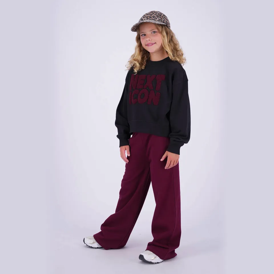 Vingino wide leg casual broek donkerrood, foto 6