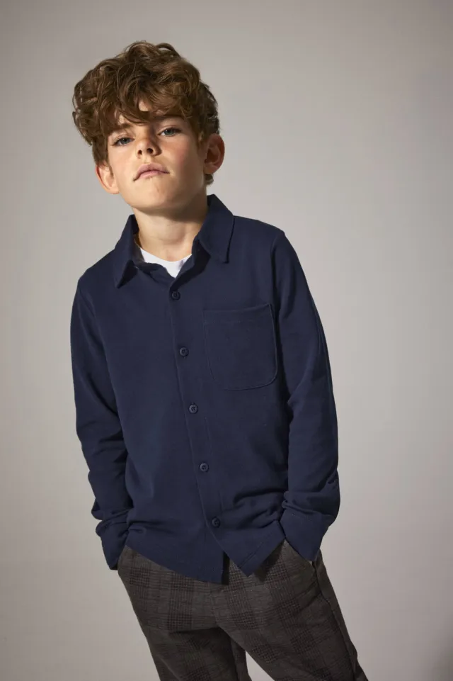 NAME IT KIDS jersey overhemd donkerblauw