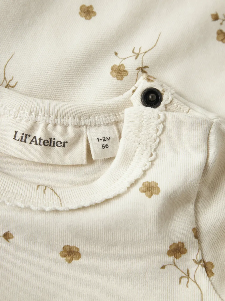 Lil' Atelier BABY gebloemde romper ecru Meisjes Katoen Ronde hals Bloemen, foto 3