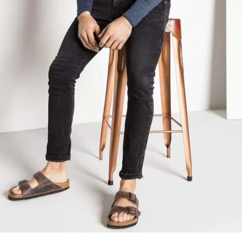 Birkenstock Arizona nubuck sandalen bruin, foto 5