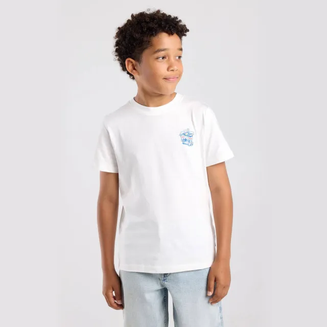America Today t-shirt wit Wit/l.blauw