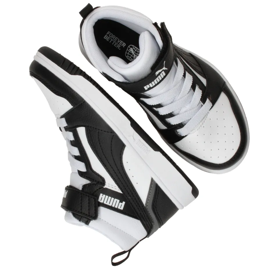 Puma Rebound V6 Mid hoge sneakers wit zwart, foto 6