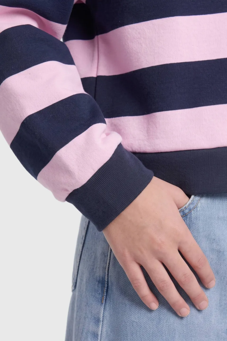 KIDS ONLY GIRL gestreepte sweater - donkerblauw/roze, foto 6