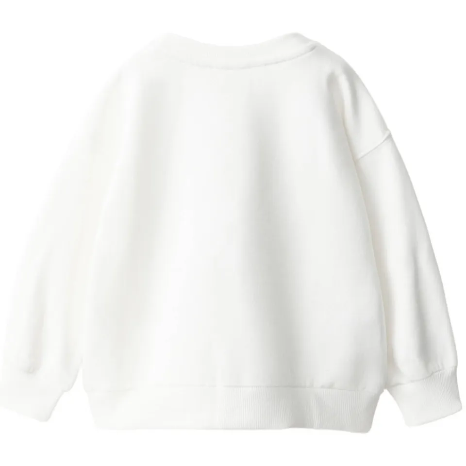 Mango Kids rechtvallende sweater met tekst - naturel wit/rood, foto 2