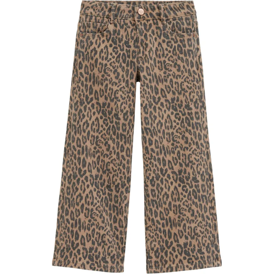 WE Fashion wide leg jeans met dierenprint - bruin, foto 2