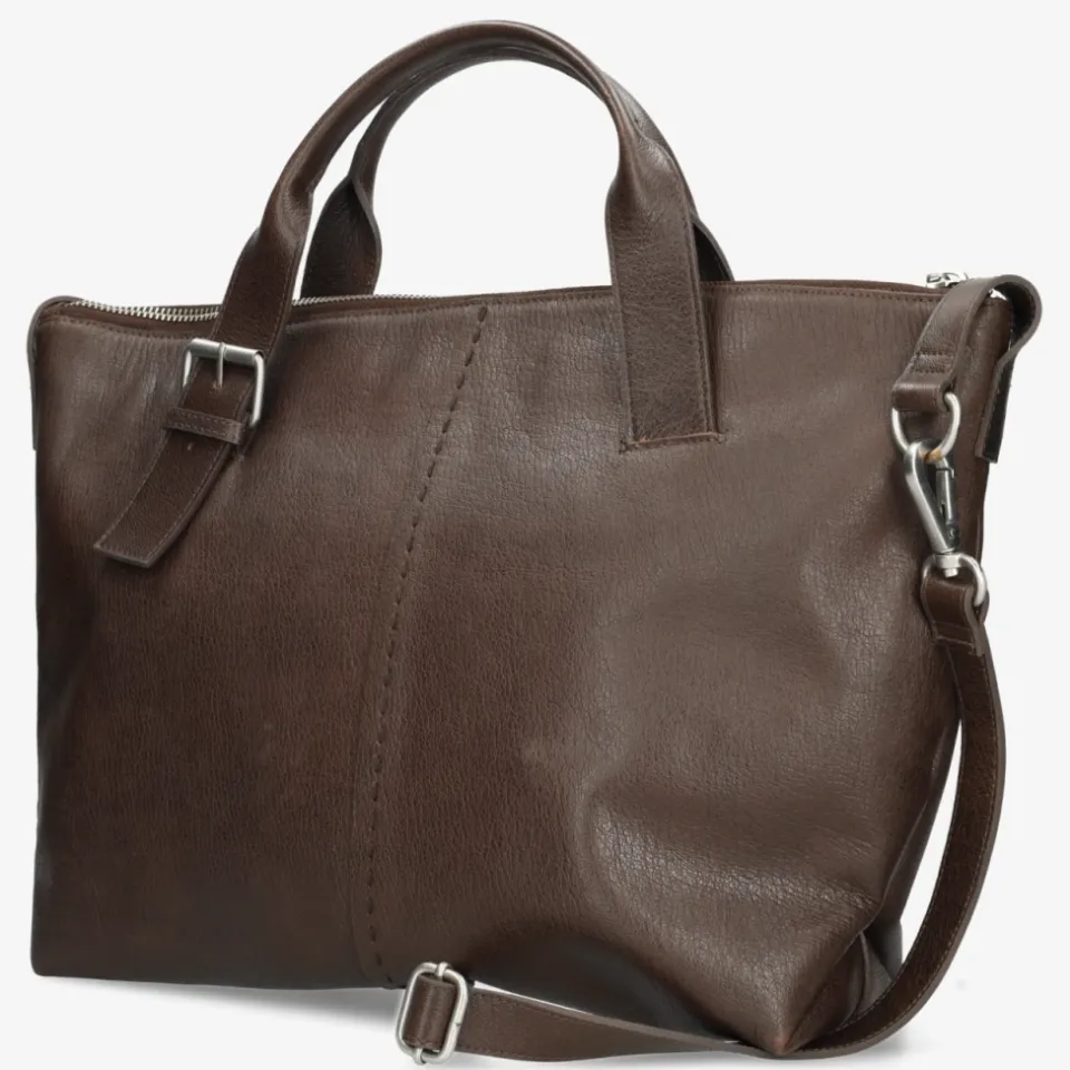 Shabbies Amsterdam Essie Stitched laptoptas bruin, foto 7
