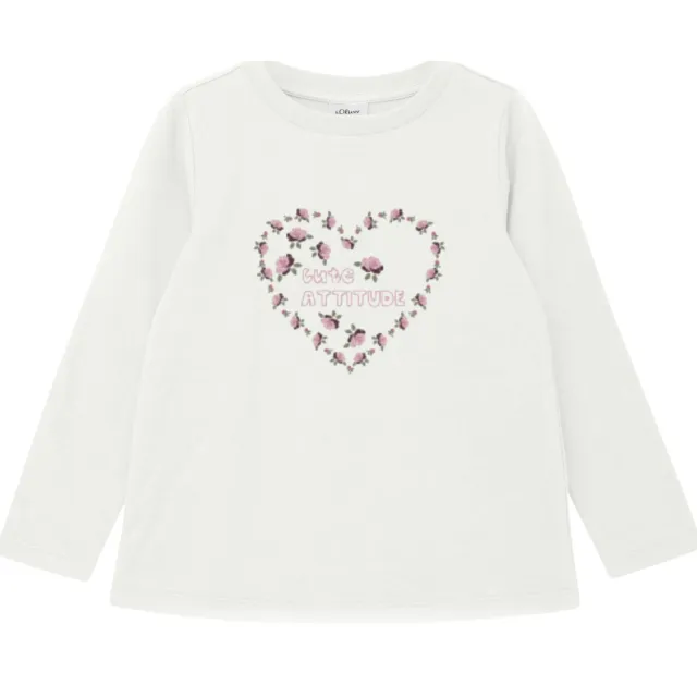 S.Oliver longsleeve met glitterprint ecru, foto 2