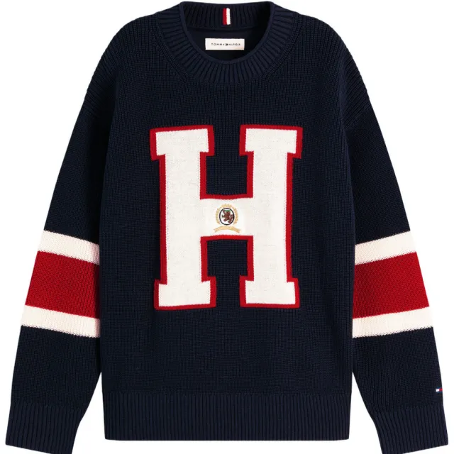 Tommy Hilfiger sweater met print - donkerblauw
