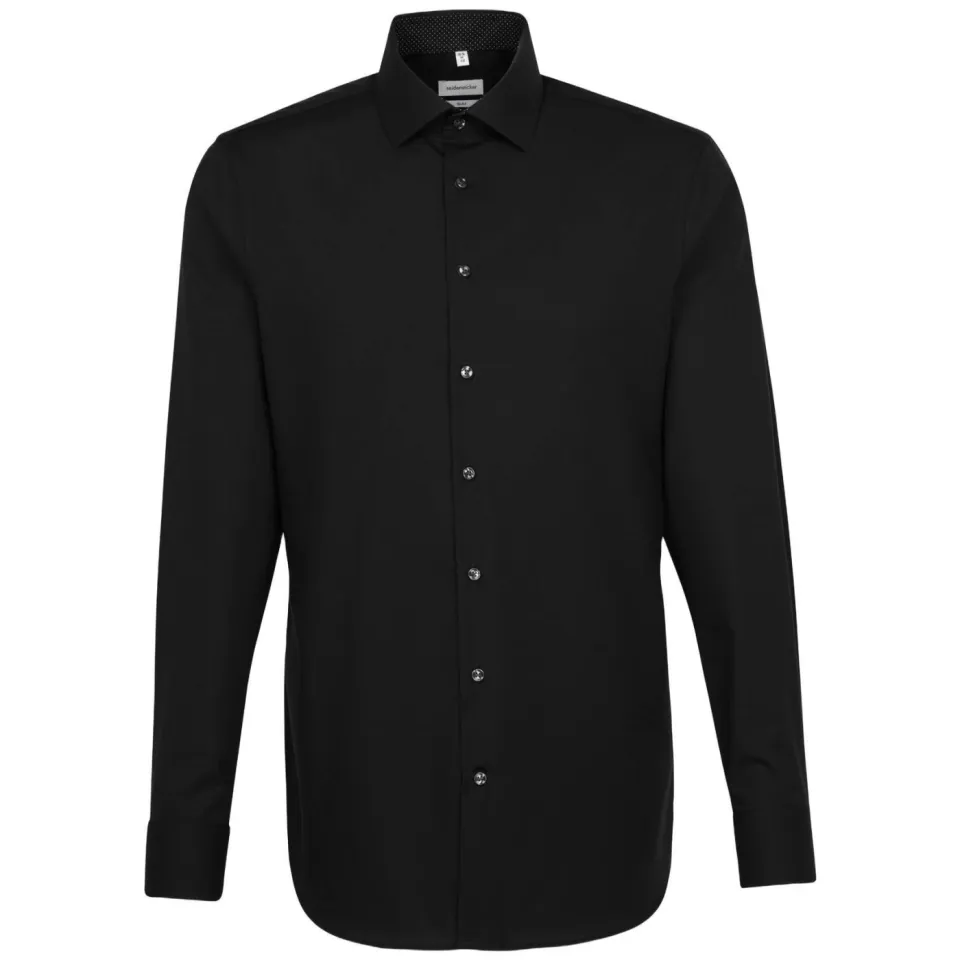 Seidensticker slim fit overhemd zwart, foto 2