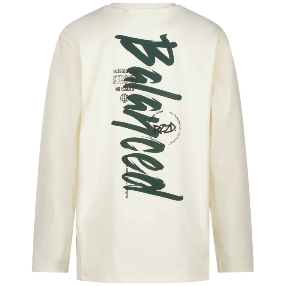 Raizzed boxy longsleeve met backprint ivoor, foto 5