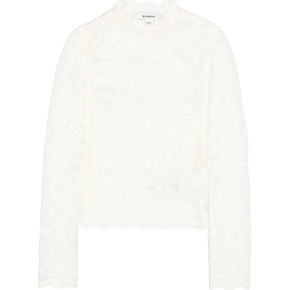 Garcia kanten aansluitende longsleeve ecru, foto 4
