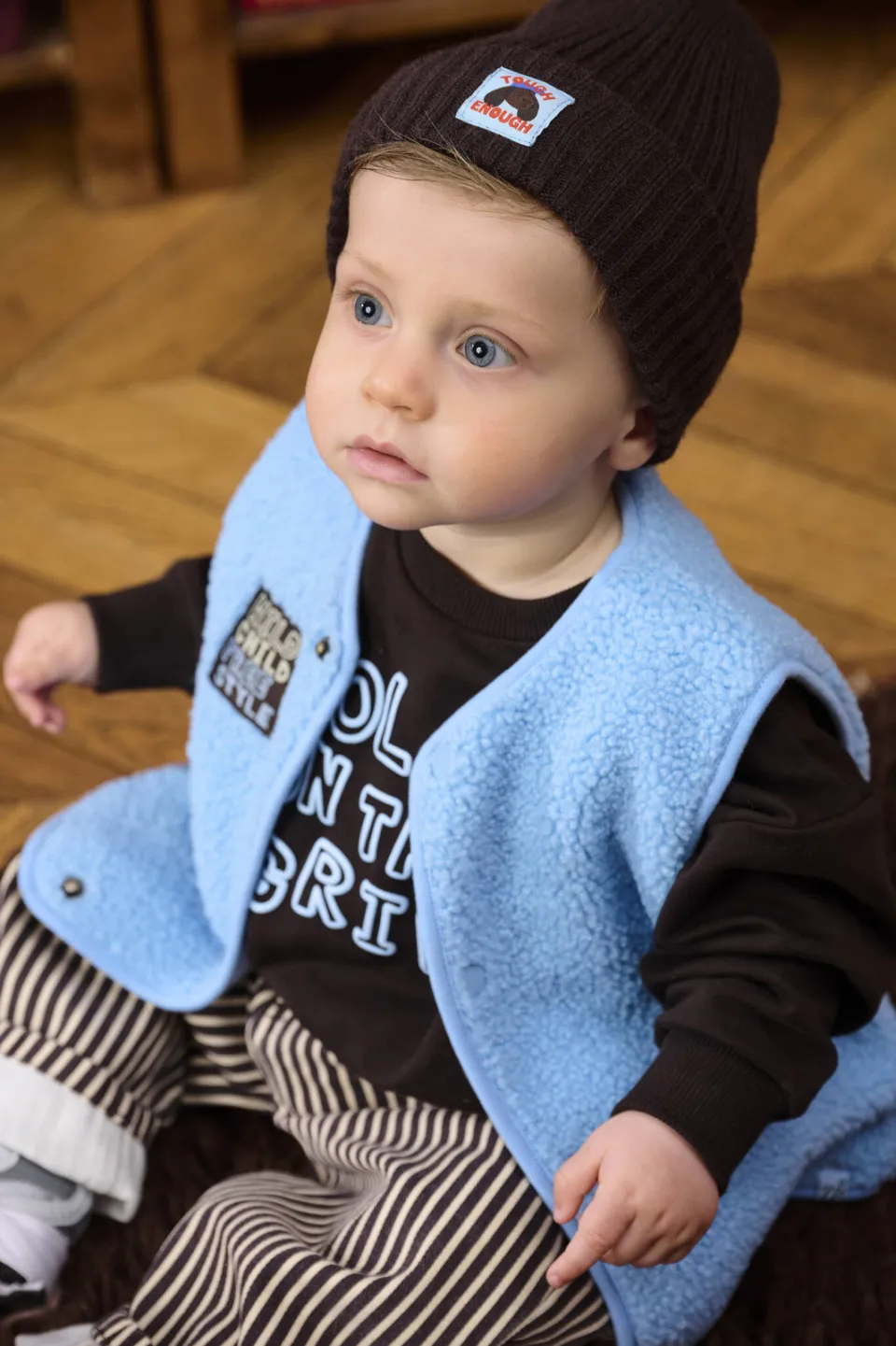Z8 mini teddy gilet Diede lichtblauw, foto 5
